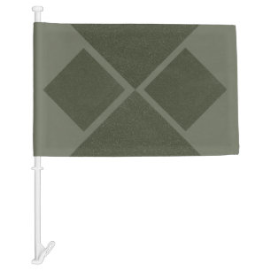 Geometric Moss Green Car Flag