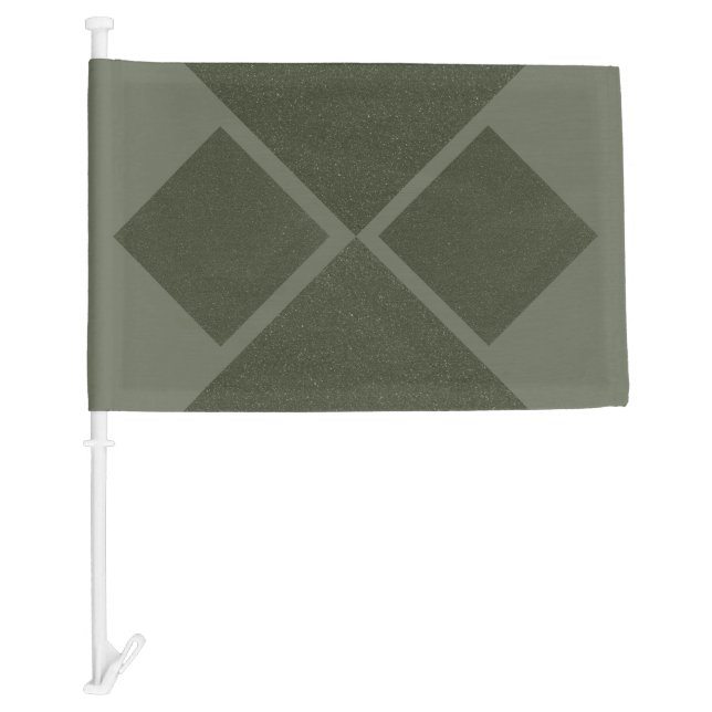 Geometric Moss Green Car Flag (Front)