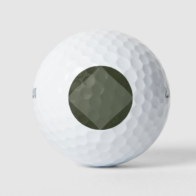 Geometric Moss Green Custom Golf Balls (Front)