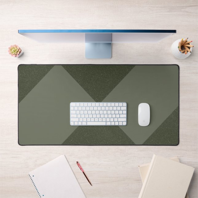Geometric Moss Green Desk Pad – Customizable (Office 1)