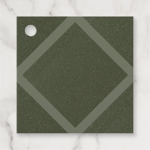 Geometric Moss Green Favor Tags