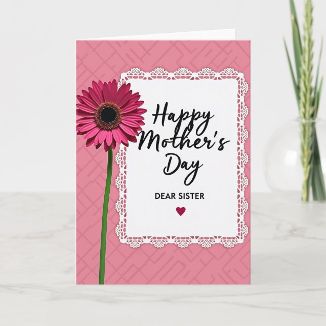 Geometric Mothers Day Sister Card (Front)