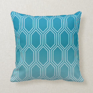 Geometric Motif Pattern | Blue Throw Pillow