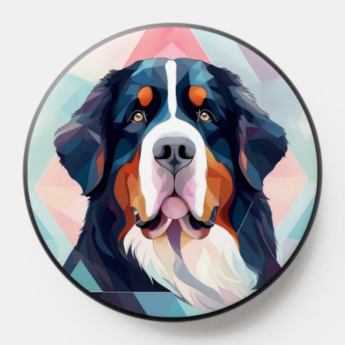 Geometric motifs abstract dog bernese mountain PopSocket