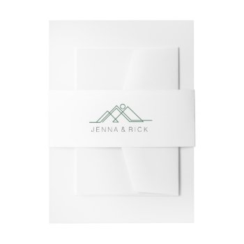 Geometric Mountain | Green Blue | Custom Names Invitation Belly Band by RedefinedDesigns at Zazzle