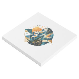 Geometric Mountain Lake Sunset Landscape Gallery Wrap