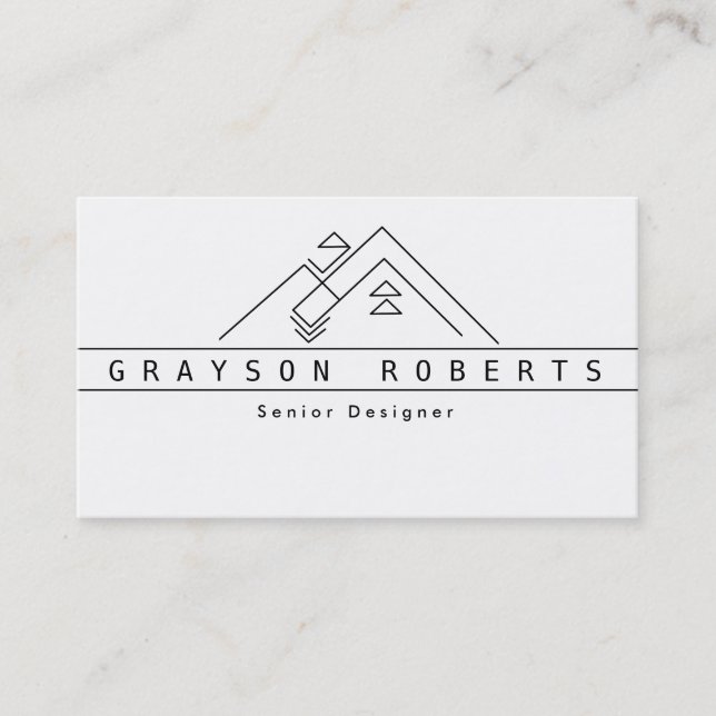 Geometric Mountain Logo | Custom Business Card (Front)