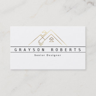 Geometric Mountain Logo | Gold | Custom Business Business Card