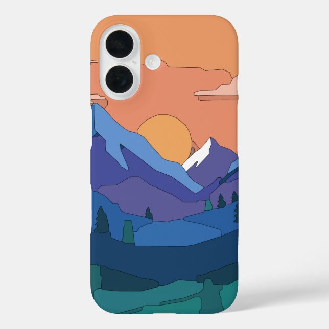 Geometric Mountain Sunset  Case-Mate iPhone Case (Back)