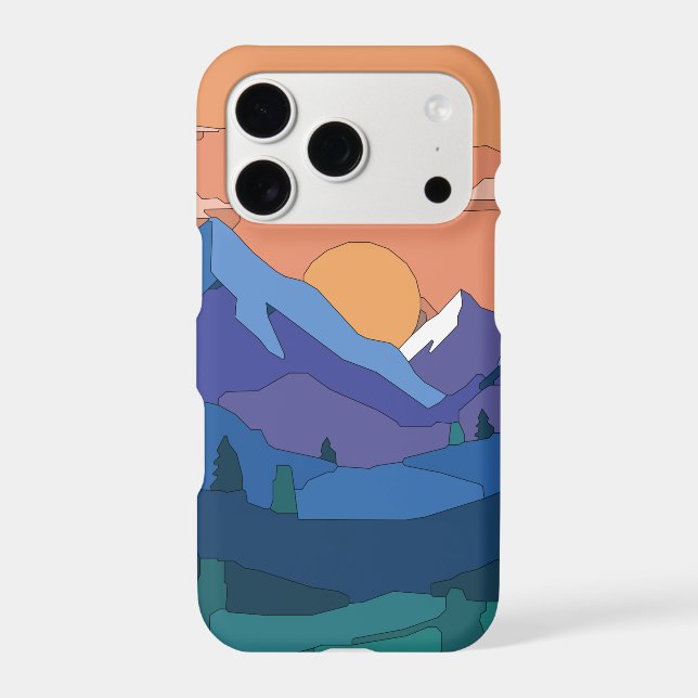 Geometric Mountain Sunset  Iphone Case (Back)