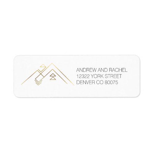 Geometric Mountains Gold  Custom Address Label