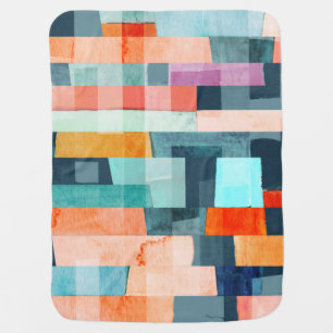 Geometric multicolor stripes, trendy pattern. baby blanket