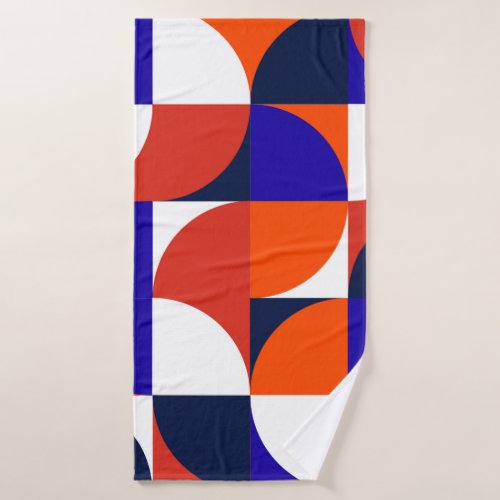 Geometric mural background Modern and vibrant com Bath Towel