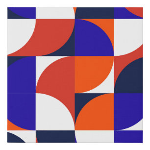 Geometric mural background. Modern and vibrant com Faux Canvas Print