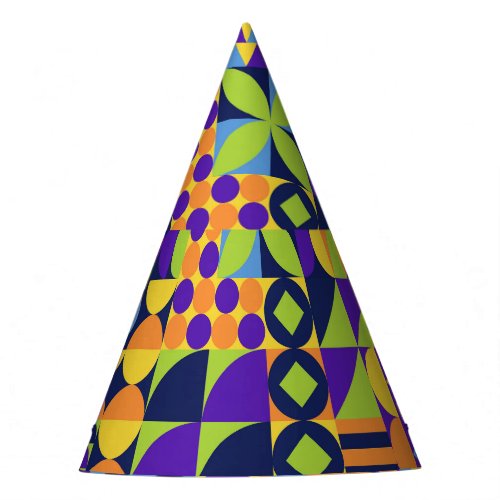 Geometric Mural Modern Vintage Art Party Hat