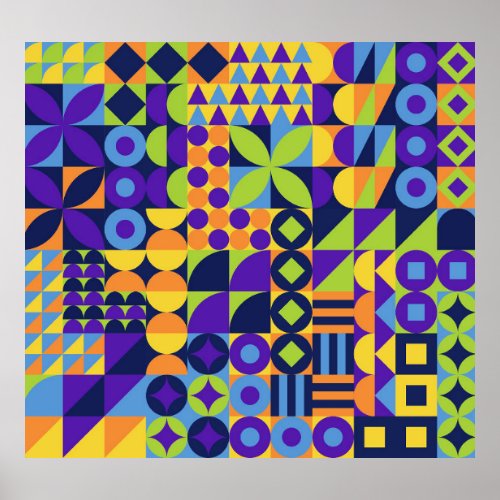 Geometric Mural Modern Vintage Art Poster