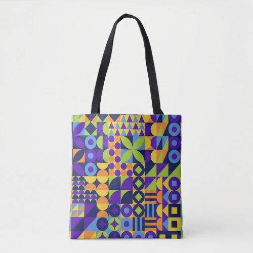 Geometric Mural Modern Vintage Art Tote Bag