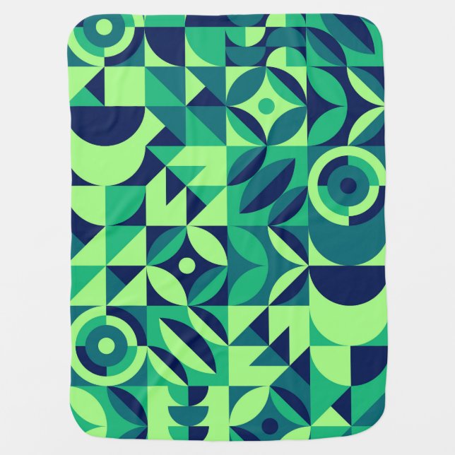 Geometric mural: modern vintage design. baby blanket (Front)
