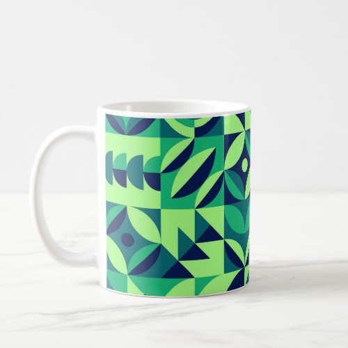 Geometric mural modern vintage design coffee mug
