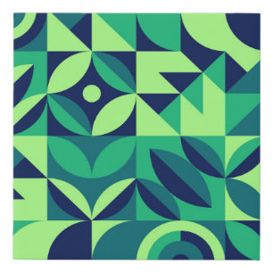 Geometric mural: modern vintage design. faux canvas print