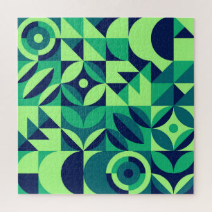 Geometric mural: modern vintage design. jigsaw puzzle