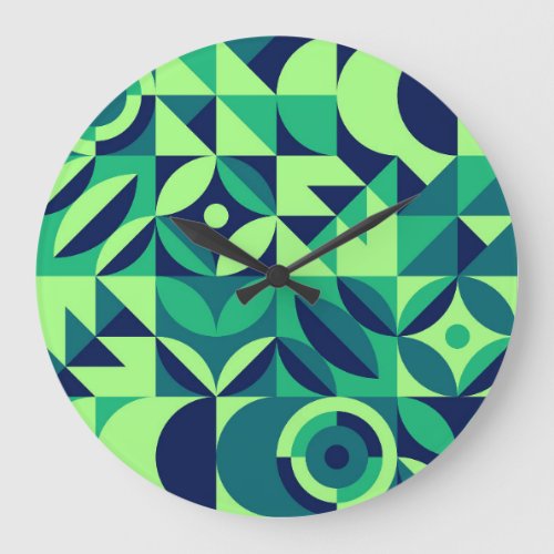 Geometric mural modern vintage design large clock