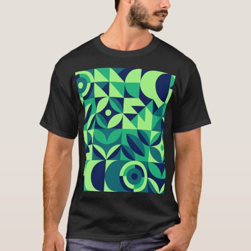 Geometric mural modern vintage design T_Shirt