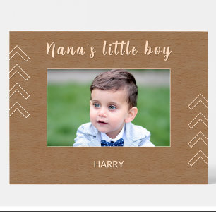 Geometric Nana's little boy Engraved Wood Frame