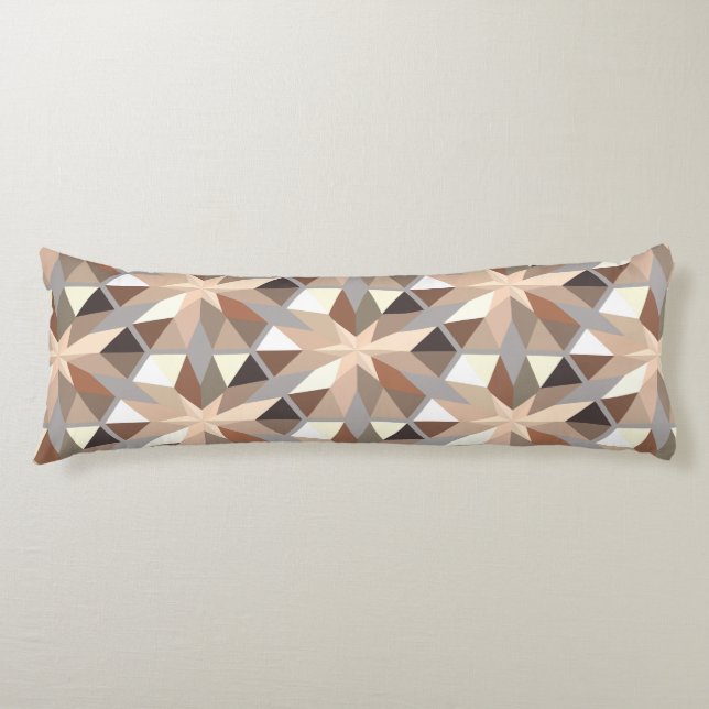 Geometric Natural Colors Pattern Body Pillow (Front)