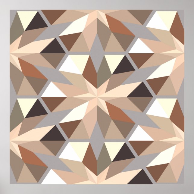 Geometric Natural Colors Pattern Poster (Front)