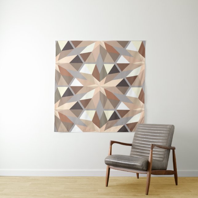 Geometric Natural Colors Pattern Tapestry (In Situ)