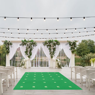 Geometric Natural Greenery Checkered Green & Cream Outdoor Rug