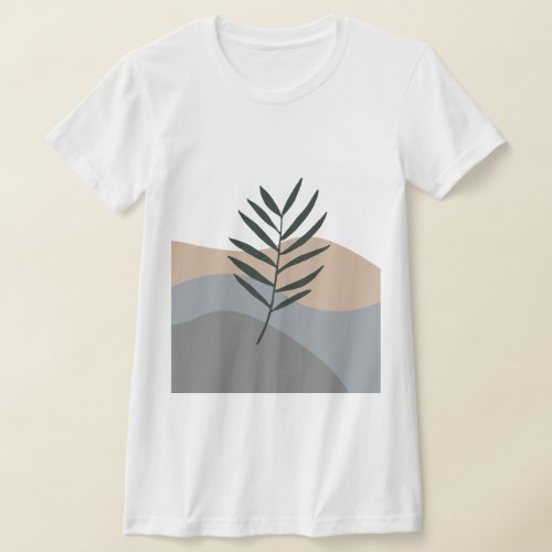 Geometric Nature Leaf T_Shirt