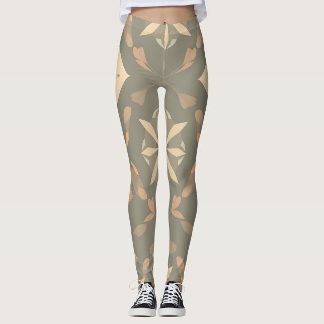 Geometric Nature Leggings Soft Colors (Front)