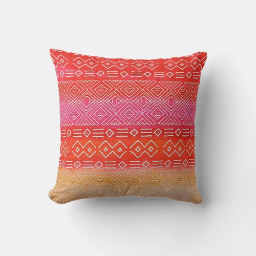 Geometric Navajo Pattern Pink Bohemian BOHO Desert Throw Pillow
