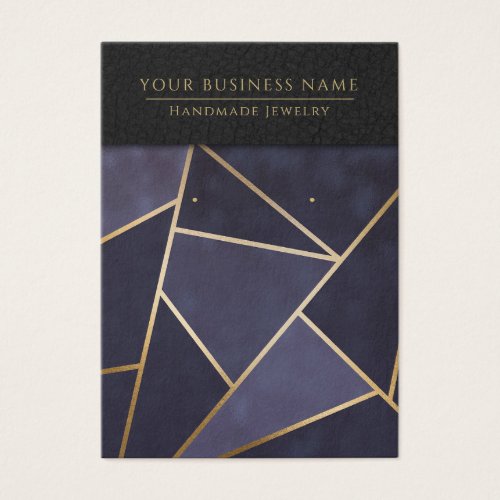 Geometric Navy Blue Gold Earring Display Cards