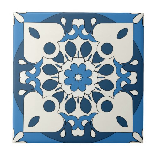 Geometric Navy Blue Mediterranean Tile