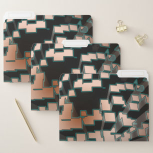 Geometric Neon Futuristic Extrusion Pattern File Folder