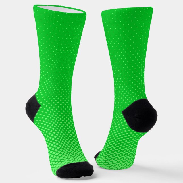 Geometric Neon Green  Socks (Angled)