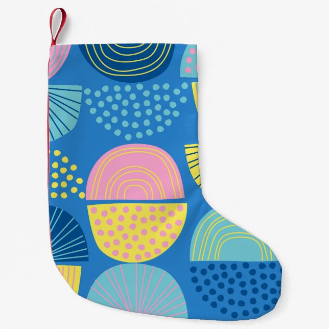 Geometric Nordic: Modern Abstract Background. Small Christmas Stocking (Front)