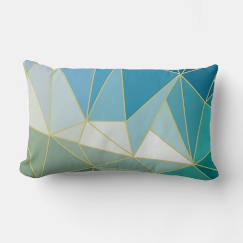Geometric Ocean Wave Lumbar Pillow