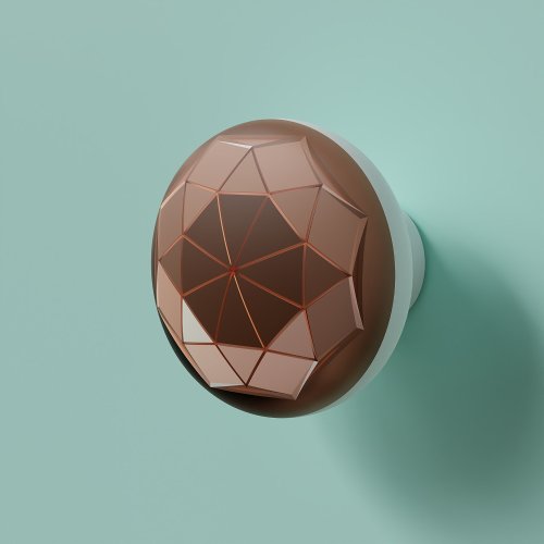 Geometric Octagon Copper Colored Ceramic Knob