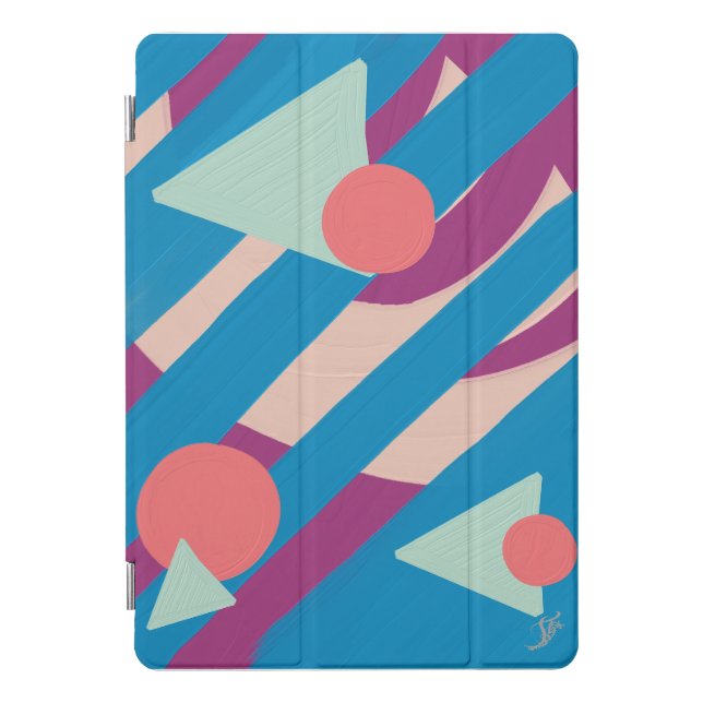 Geometric oil shapes vintage palette iPad pro cover (Front)