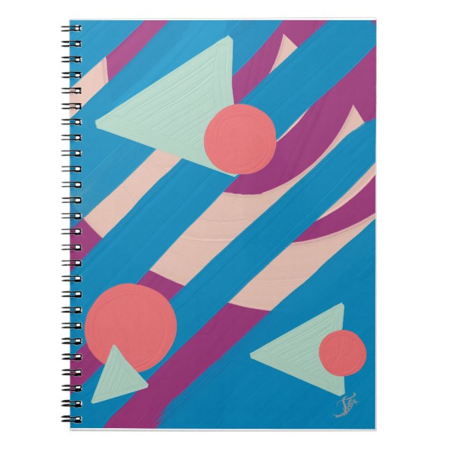 Geometric oil shapes vintage palette notebook (Front)