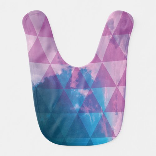 Geometric Ombre Cloud Baby Bib