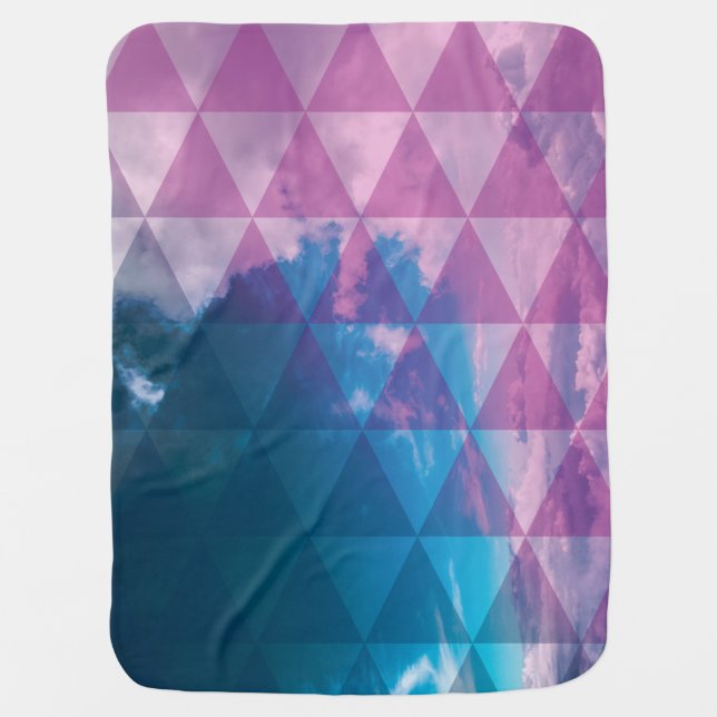 Geometric Ombre Cloud Baby Blanket (Front)
