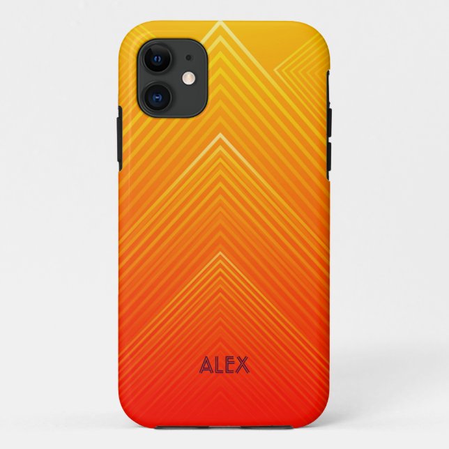 Geometric ombre orange and yellow Case-Mate iPhone case (Back)
