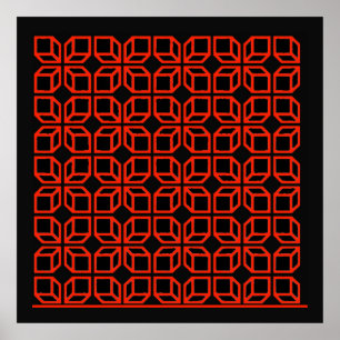'Geometric Op-Art Poster' Poster