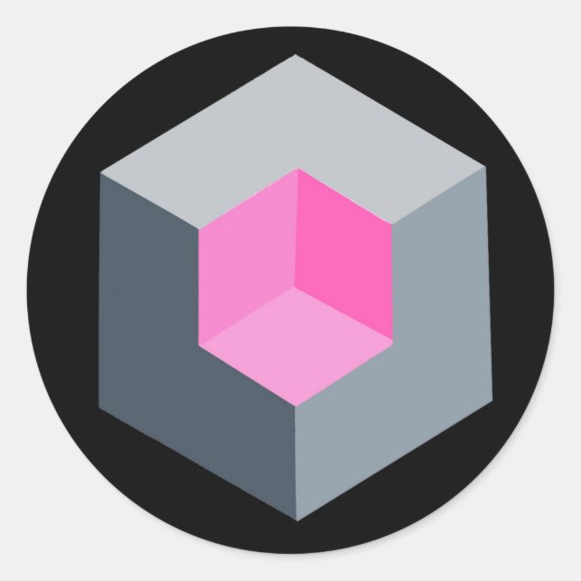 'Geometric Op-Art Stickers' Classic Round Sticker (Front)