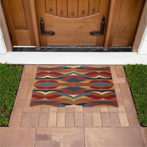 Geometric Opaque Stained Glass Style Abstract  Doormat